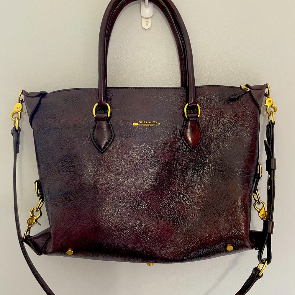 Wolf and Maiden Satchel Large Purse Genuine Leather Handbag